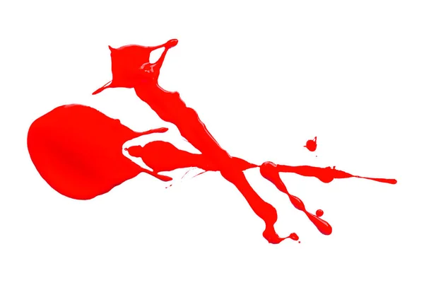 Красная Кисть Выделена Белом Фоне Красная Акварель — стоковое фото