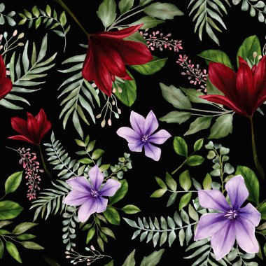 Çiçeksiz suluboya desen