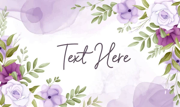Hermoso Fondo Floral Con Decoración Flores Púrpura — Vector de stock