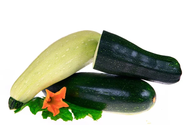 Zucchine Fresche Sfondo Bianco Immagini Vicino — Foto Stock