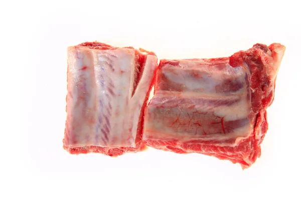 Tăiați Carne Porc Proaspăt Fundal Alb — Fotografie, imagine de stoc