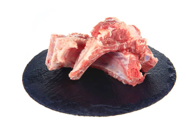 Frisches Schweinekotelett Auf Weißem Hintergrund — Stockfoto