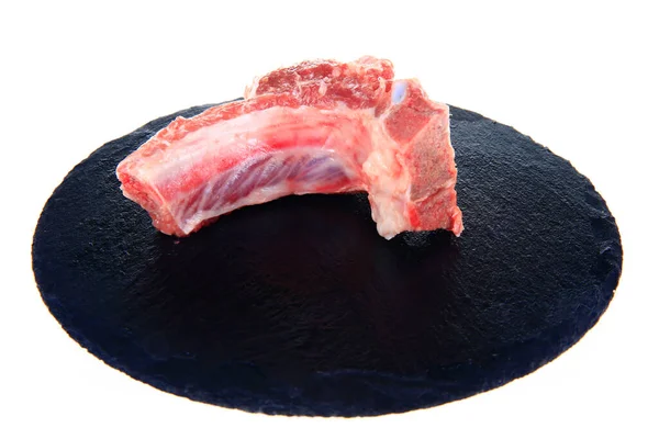 Tăiați Carne Porc Proaspăt Fundal Alb — Fotografie, imagine de stoc