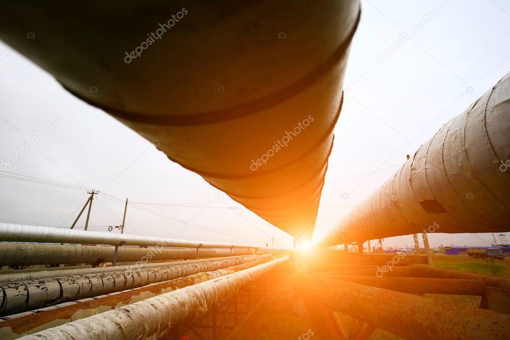 Oil pipelines and valves, industrial equipment