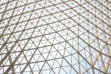 Arka plan olarak çelik yapı geometri inşaatı