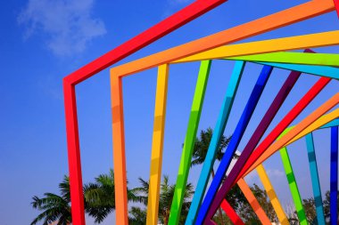 Modern inşaat çeliği, gelecekte gerçeküstü tasarım, yedi renk