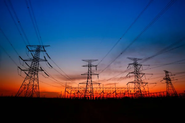 High Voltage Electric Tower Line — Stock Photo, Image