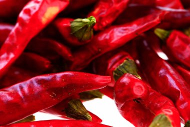 Kırmızı biberin beyaz arka planında izole edilmiş 