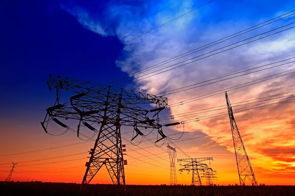 Pylon Sfondo Cielo Torre Alta Tensione — Foto Stock