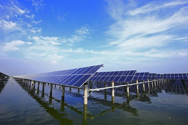 Solar Panels Water — Stock Photo, Image