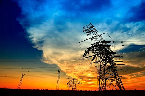 Pylon Sfondo Cielo Torre Alta Tensione — Foto Stock