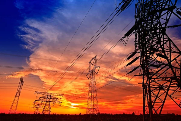 Pylon Sfondo Cielo Torre Alta Tensione — Foto Stock