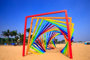 Modern inşaat çeliği, gelecekte gerçeküstü tasarım, yedi renk