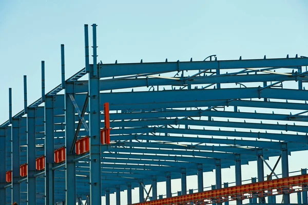 Construção Estrutura Aço Edifício Industrial — Fotografia de Stock