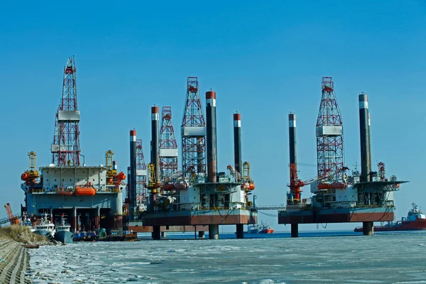 Piattaforma Perforazione Petrolifera Offshore — Foto Stock