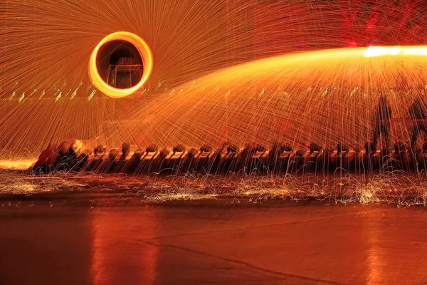 Sparks Molten Steel Melting — Stock Photo, Image
