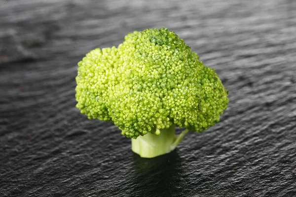 Broccoli Isolated Isolation Black Slate — Fotografia de Stock