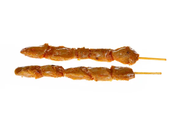 Kebaby Bílém Pozadí Detailní Záběr — Stock fotografie