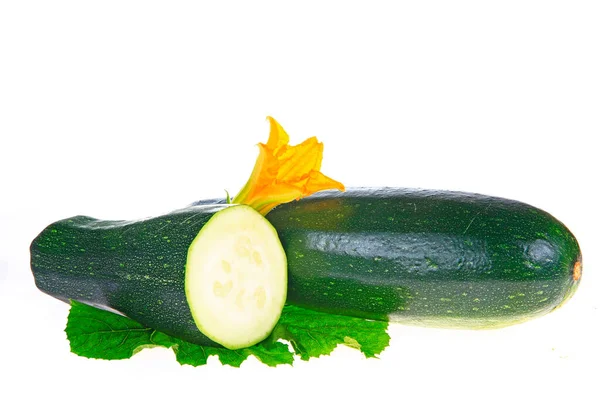 Courgettes Fraîches Sur Fond Blanc Images Gros Plan — Photo