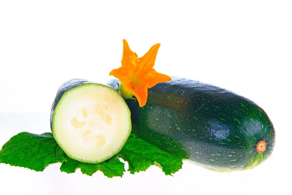 Zucchine Fresche Sfondo Bianco Immagini Vicino — Foto Stock