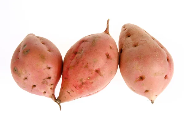 Mogen Sötpotatis Vit Bakgrund — Stockfoto