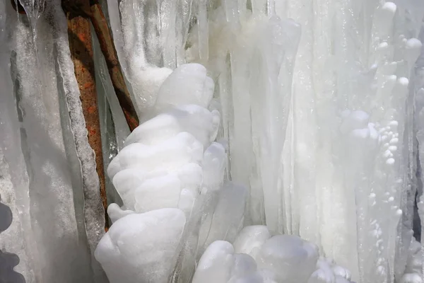 Ледяной Водопад Природный Ландшафт Зимой — стоковое фото