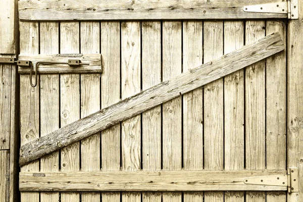 Holztür Zum Stall Oder Pferdestall Schloss Der Tür Der Nähe — Stockfoto