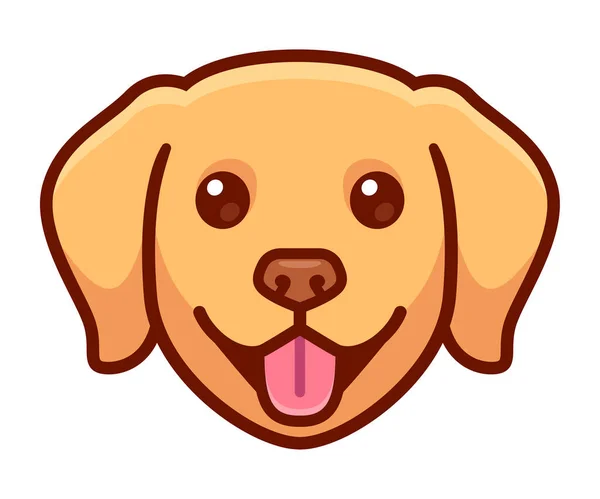 Desenhos Animados Engraçados Golden Retriever Cabeça Desenho Retrato Cão Bonito —  Vetores de Stock