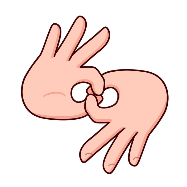 Çizgi Filmdeki Eller Asl Bağlan Sembolü Oluşturuyor Şaret Dili Hareketi — Stok Vektör
