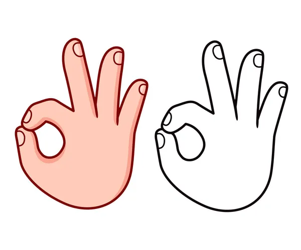 Hand Sign Cartoon Drawing — Stock Vector