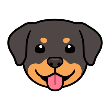 Şirin çizgi film Rottweiler köpek suratı