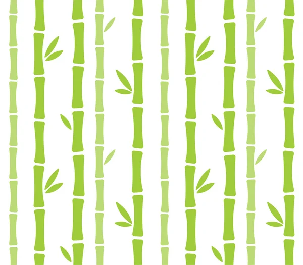 Bezszwowy Bambusowy Wzór Lasu Zielony Bambus Łodygi Liście Białym Tle — Wektor stockowy