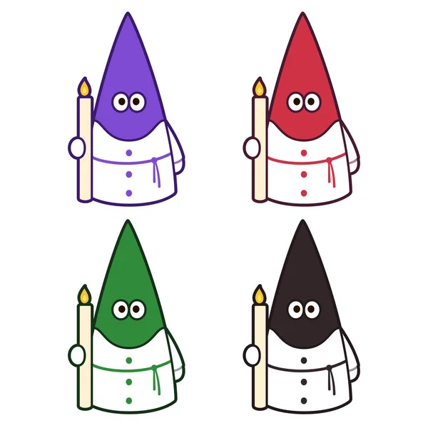 Ensemble Capirotes Dessin Animé Mignon Différentes Confréries Catholiques Sur Semana — Image vectorielle