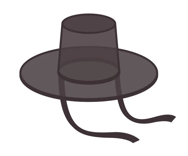 Gat Traditional Korean Hat Isolated Vector Clip Art Illustration — Stock Vector