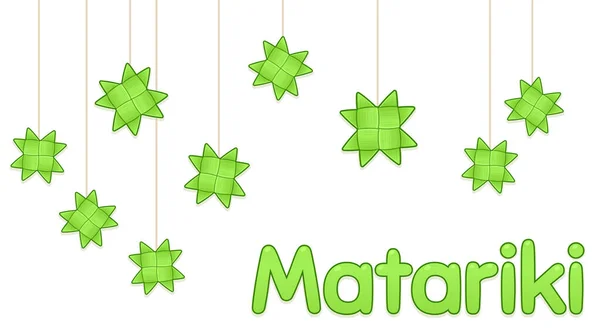 Matariki Linstjärnor Maori Nyårsfirande — Stock vektor