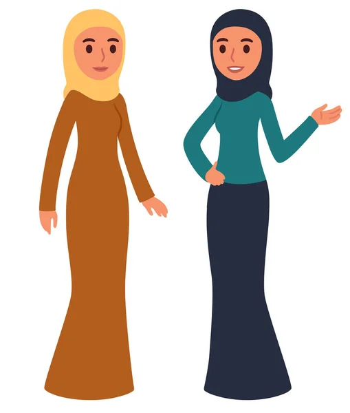 Cartoon Muslim Women Illustration — Stock Vector