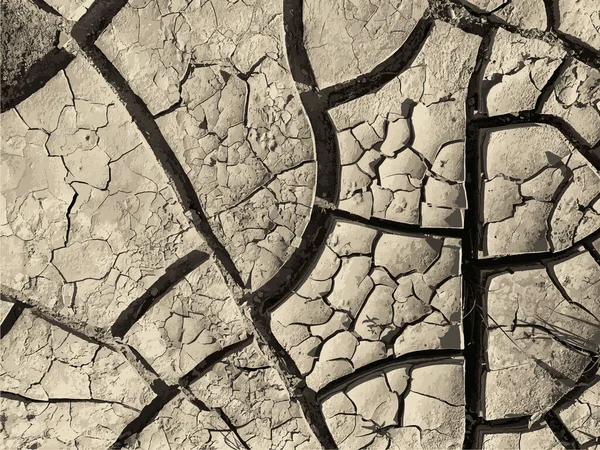 Risse Erdreich Trockene Oberfläche Mit Rissen Schlammrisse — Stockvektor