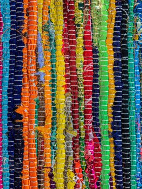 Renkli halı arka planı. Tekstil arkaplanı