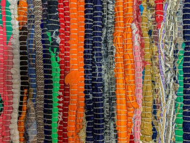 Renkli halı arka planı. Tekstil arkaplanı