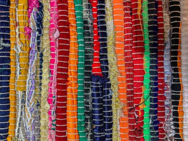 Renkli halı arka planı. Tekstil arkaplanı