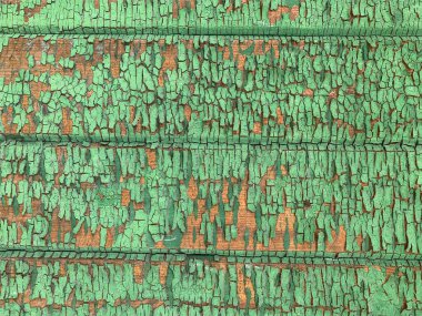 Yıpranmış boya desenli ahşap bir duvar.