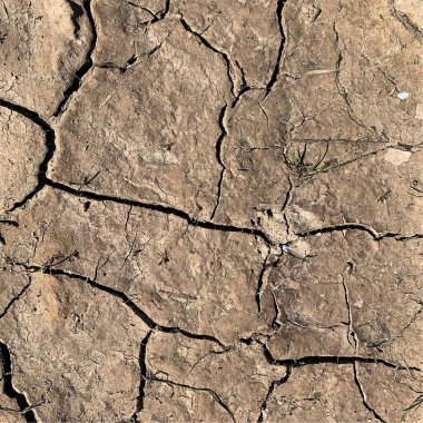 Çatlak yeryüzü arka planı. Toprak yüzeyinde çatlaklar var. Çamur çatlakları.