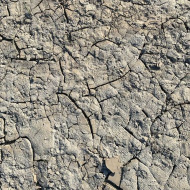 Çatlak yeryüzü arka planı. Toprak yüzeyinde çatlaklar var. Çamur çatlakları.