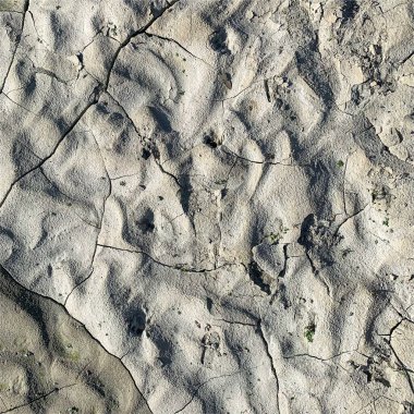 Çatlak yeryüzü arka planı. Toprak yüzeyinde çatlaklar var. Çamur çatlakları.