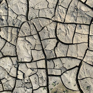 Çatlak yeryüzü arka planı. Toprak yüzeyinde çatlaklar var. Çamur çatlakları.