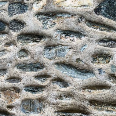 Eski taş duvar arka planı. Taş zemin