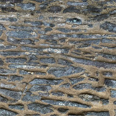 Eski taş duvar arka planı. Taş zemin