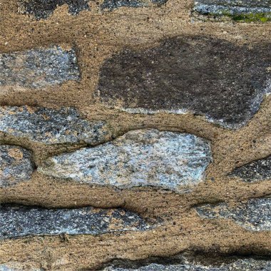 Eski taş duvar arka planı. Taş zemin