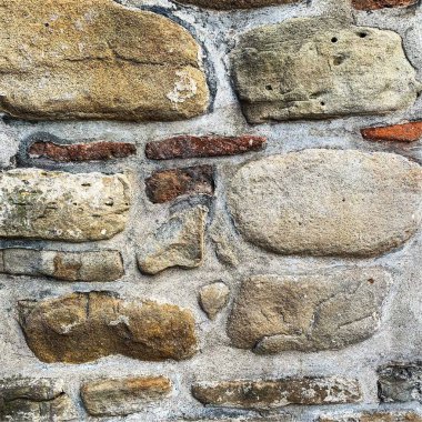 Eski taş duvar arka planı. Taş zemin