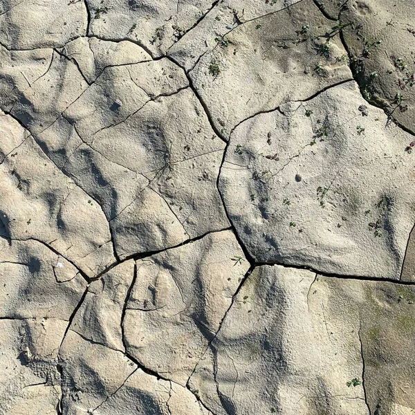 Fondo Tierra Agrietado Superficie Seca Con Grietas Grietas Barro — Foto de Stock